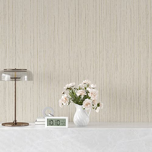 VEELIKE Ecru White Grasscloth Peel and Stick Wallpaper Textured Grasscloth Wallpaper 15.7''x118'' Removable Linen Fabric Vinyl Wall Paper Self Adhesive Grass Cloth Contact Paper for Bedroom Walls - color: Ecru White, size: 15.7" x 118"
