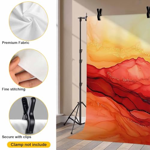 Abstract Art Watercolor Red Sunshine Backdrop for Photography, Photo Backdrop Portrait Background Party Banner Photo Backgrounds for Studio Booth Props, 7x5ft - color: Orange, size: 7x5FT
