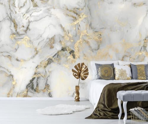 Abstract Marble Wallpaper Gold Art Textured Wall Mural Office Living Room（Not Peel and Stick） - color: Cybh-927, size: 91" x 60"