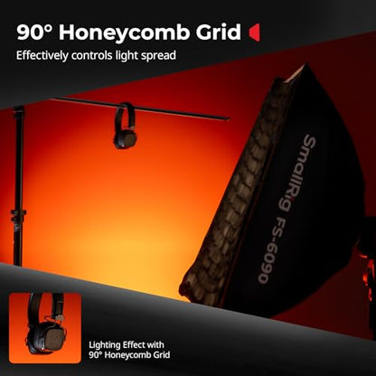 SMALLRIG 24'' x 35" Quick Release Softbox Bowens FS-6090 with Diffuser/Honeycomb Grid/Bag, Softbox Compatible with SmallRig RC 220 pro, for Bowens Mount COB Lights, for Godox for Neewer -5369 - size: 24"x35"