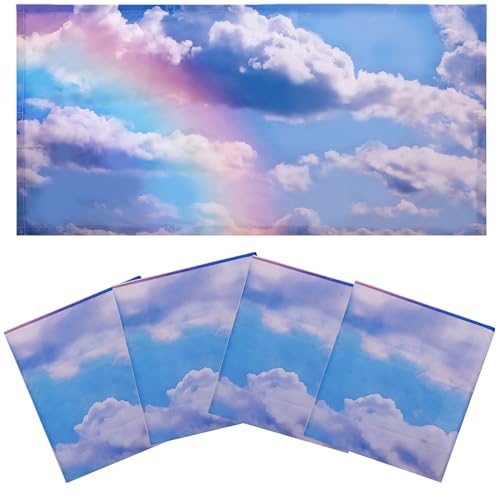 Torixqi 4 Pcs Fluorescent Light Covers - Light Covers for Ceiling Lights Classroom, Magnetic Light Filters for Office, Hospitals, Home 4 x 2 Feet (Rainbow) - color: Rainbow