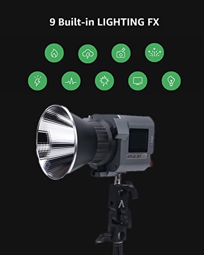 Aputure amaran COB 60xS Video Lighting amaran 60x Upgrade bi-Color Bowens Mount Point-Source LED Studio Light, SSI (D56) of 87, 33,300 lux @ 1m,App Control,9 Lighting FX (amaran 60x S)