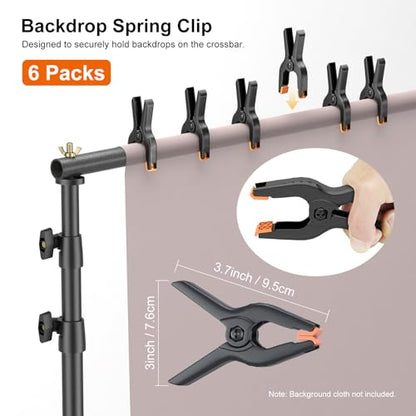 LINCO Backdrop Stand for Parties Kit 10x7 ft Adjustable Photography Studio Photo Background Support System with Clamps, Sand Bag, Carrying Bag - size: 9.4x8.3 ft