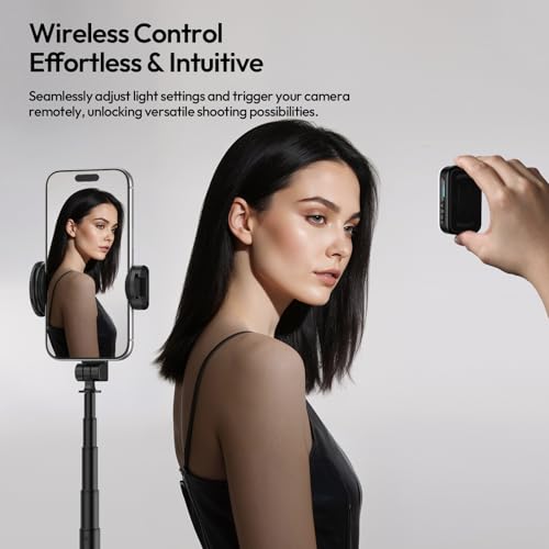 Ulanzi M02 MagSafe Selfie Light Portable Mini Magnetic Phone Flash Light with Bluetooth for iPhone 7W Rechargeable Photography Vlog Fill Light for Content Creators Video Tiktok Night Photos