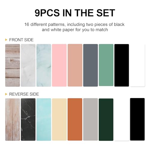 Meking 9PCS 16Patterns Product Photography Backdrops,Photo Background Flat Lay Tabletop Photo Backdrops for Food/Makeup/Jewelry Photography（16.5X11inch） - color: Mix color series