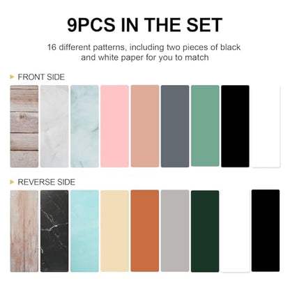 Meking 9PCS 16Patterns Product Photography Backdrops,Photo Background Flat Lay Tabletop Photo Backdrops for Food/Makeup/Jewelry Photography（16.5X11inch） - color: Mix color series