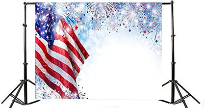 AOFOTO 15x10ft Fireworks American Flag Backdrop Patriotic President's Day 4 of July Independence Day Photography Background USA Veteran Holiday Kid Adults Patriotism Portrait Photo Studio Props Vinyl - size: 15x10ft