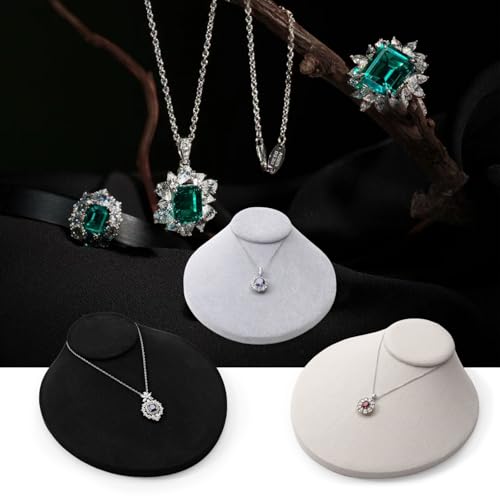 Oirlv Necklace Holder Bust Velvet Jewelry Display Necklace Display for Vendors Display Pendant Display Stand Black - color: Black Microfiber