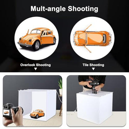 Portable Photo Studio Light Box, Photo Light Box, 16"x16"x16" Professional Dimmable Shooting Tent Kit with CRI >97 150 LED Lights 5700k 3600lm 4 Backdrops for Small Product Photography - size: 16*16*16 inch