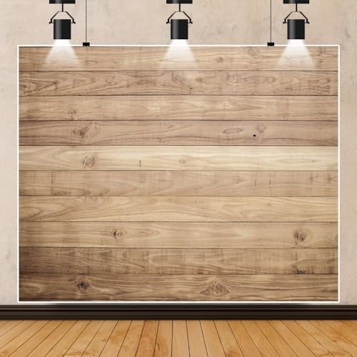 Light Brown Wood Backdrop 7x5ft – Vinyl Wooden Panel Photography Background, Wooden Backdrop for Birthday, Baby Shower, Wedding, Party, Portrait & Video Photoshoot Supplies - size: 7X5FT