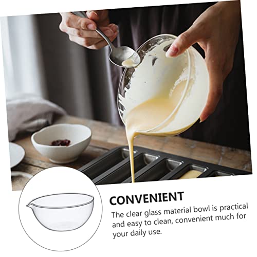 GLEAVI 2pcs Transparent Glass Salad Bowl Practical Food Storage Serving Bowl for Desserts Fruits and Baking Daily Use and Photography Props