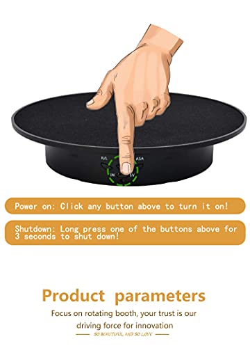 JAYEGT Motorized Rotating Display Stand, 7.87inch /17.6lbs Load, 360 Degree Electric Rotating Turntable for Photography Products, Jewelry, 3D Model ,with 5 Colors Backgrounds- Black - color: Black