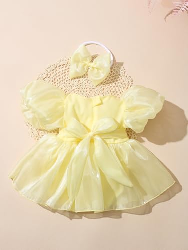 Ylsteed Newborn Photography Outfits Girls Newborn Photography Props Baby Girls Lace Romper with Tulle Skirt Infant Photo shoot Outfits Photo Props - color: 2770-yellow