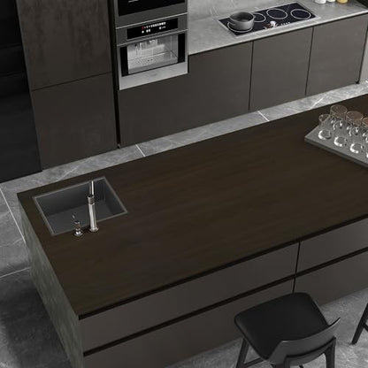 Wood Grain Wallpaper Dark Peel and Stick Wallpaper Waterproof Faux Wood Contact Paper Self Adhesive Wall Paper Wood Vinyl Wrap for Countertop Kitchen Cabinets Desk Table Shelf Liner 16"x118" - color: Chocolate Brown, size: 15.7" x 118"