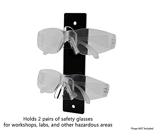 Marketing Holders 2 Pack Eyeglass Holder Black Back Clear Nose Acrylic 2 Tier Sunglasses Wall Mount Glasses Display Rack with Hanging Hardware and 2 Pre Drilled Holes - size: 2 Tier Black
