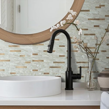AULIGET 2 Sheets Faux Stone Peel and Stick Backsplash, Light Brown Marble Look PVC Wall Tiles Stick on Backsplash for Kitchen - color: Light Brown, size: 2 Sheets, 6"x12"x0.12"