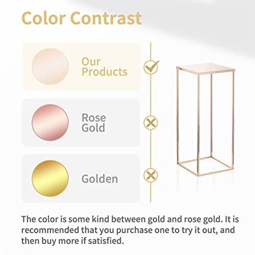 Nuptio Gold Vases - 10 Pcs, 23.6 Inch Tall, Geometric, Wedding Centerpieces for Tables - color: Gold, size: 23.6 inch - 10 PCS