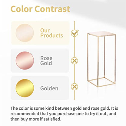 Nuptio Gold Vases - 10 Pcs, 23.6 Inch Tall, Geometric, Wedding Centerpieces for Tables - color: Gold, size: 23.6 inch - 10 PCS