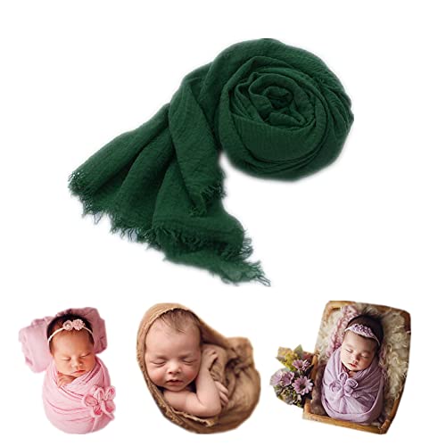 Coberllus Newborn Baby Photography Props Blanket Ripple Swaddle Wrap for Boy Girls Photo Shoot Posing - color: Green