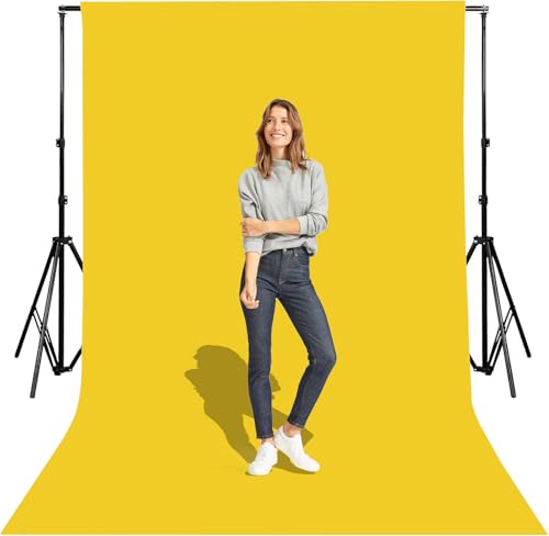5x7 Ft Yellow Background Backdrop for Photography Seamless Photo Booth Backdrop for Photoshoot Photography Background Screen Video Recording Parties Curtain - color: Yellow, size: 5 x 7 ft
