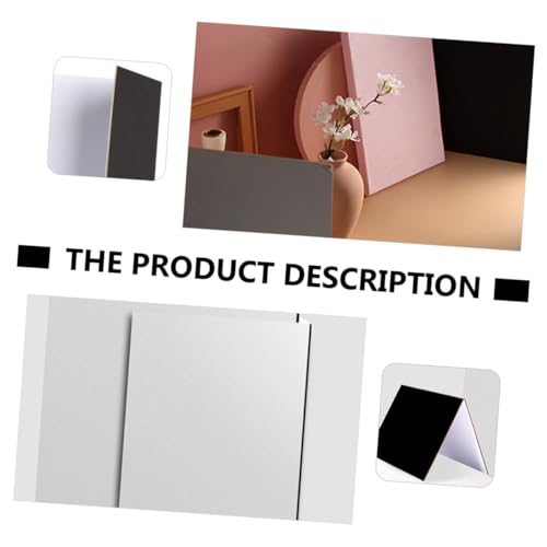 Collapsible Photography Reflective Cardboard Board with Silver White Black Surfaces, Portable Photo Backdrop for Studio and Outdoor Lighting, Tabletop Photo Shoot Reflector Tool