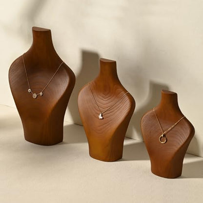 Solid Wood Jewelry Bust Necklace Display Showcase Jewelry Necklace Stand Display Holder(H9.76) - color: H2