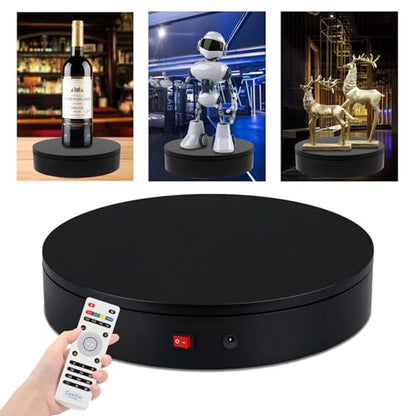 32cm Rotating Platform, 350lbs Capacity Motorized Electric Turntable, Heavy Duty Motorized Rotating Base, Large Motorized Rotating Display Stand,Photography Turntable for Photography,Exhibition - size: 12.6inch/Black/300Lbs Load