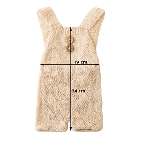 Zeroest Baby Photography Props Boy Girl Photo Shoot Outfits Newborn Crochet Infant Knitted Clothes Mohair Outfit - color: Beige