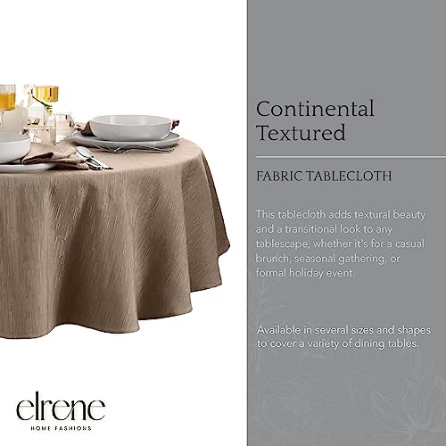 Elrene Home Fashions Continental Solid Texture Water, Stain & Wrinkle Resistant Tablecloth, 70" Round, Taupe - color: Taupe, size: 70" (Round)