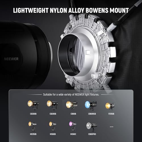 NEEWER 15.7"x15.7" Quick Setup Foldable Softbox Square with Diffusers/Honeycomb Grid/Bag, Bowens Mount Compatible with Godox Aputure 120d Continuous Video Lights Q4 Studio Flash Strobes, NS15S