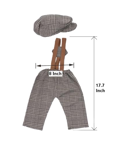 Newborn Baby Boy Suspender Pants Photo Outfits Gentleman Photography Outfit Girl - color: Brown4