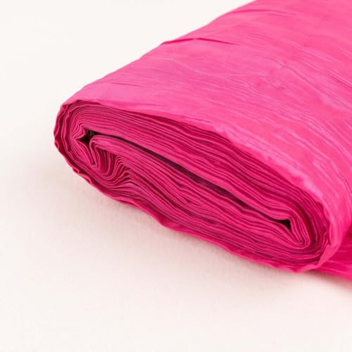 Efavormart 54" x10 Yards Fuchsia Accordion Crinkle Taffeta Fabric Bolt for Wedding Birthday Party Dance Event Decoration - color: Fushia