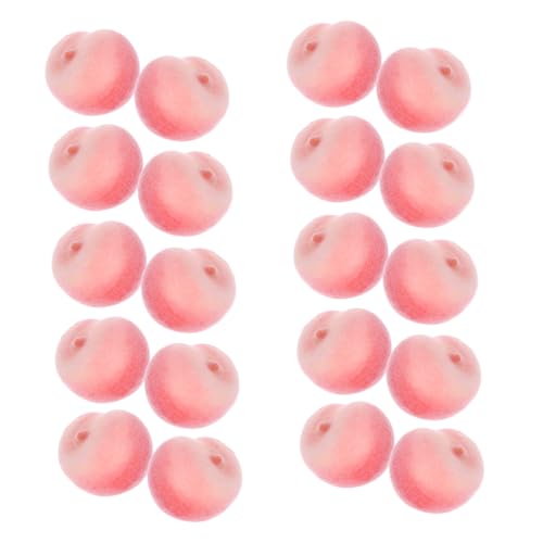 PRETYZOOM 20pcs Mini Artificial Peach Decorations Realistic Faux Fruits for Photography Props Wedding Party and Home Decor Whimsical Desk Ornaments for Creative Styling
