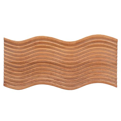 Wooden Bread Dessert Tray, Natural Beech Wood Multifunction Serving Tray, Geometric Design Bread and Dessert Plate for Home Kitchen, Parties, and Food Photography (Water Ripple) - size: 15.7" x 7.1" x 1.2"