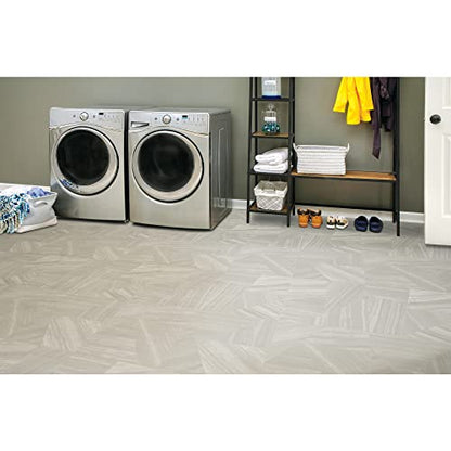 Mohawk Elite Broken Grey Marble 8'6" W x 6' L Cut Sheet Vinyl Roll - color: Broken Grey Marble, size: 8'6" W x 6' L
