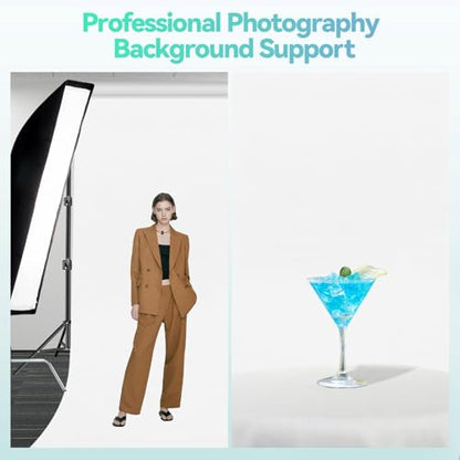EMART Portable Photography Backdrop Stand Kit 10 x 10 ft with 10 x 20 ft White Backdrop, Adjustable Background Support System for Photo Video Studio, Photoshoot, Party, Live Game, Interviews - size: 10*10ft Stand/10*20ft Backdrop