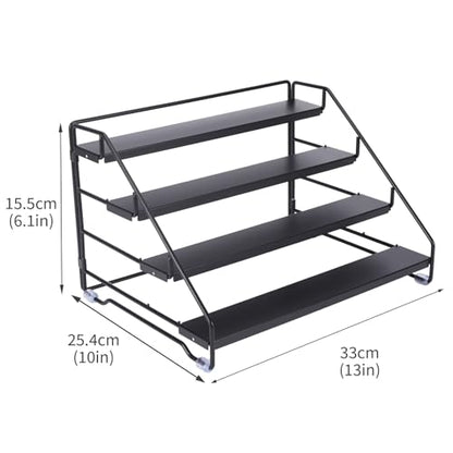 Cologne Organizer for Men, 4 Tier Perfume Stand, Metal Display Riser Stand, Dresser Organizer with Anti-Slip Washers,Display Stand Shelf for Fragrance, Skincare, Figurine, Dessert