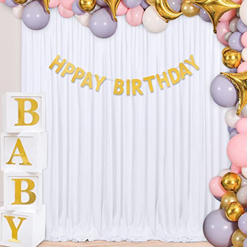 White Backdrop Curtain Party Decorations: 4 Pcs 5ft x 8ft White Polyester Drapes - Wedding Birthday Background - color: White, size: 5ft x 8ft 4 Panels