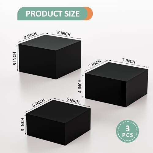 Acrylic Dessert Stand,Buffet Risers, Food Risers, Multi-Purpose Cake Stand for Parties, Weddings, Birthdays, Catering, Jewelry, and Collectibles Acrylic Cube Boxes Display(Black, 6"x7"x8") - color: Black, size: 6''x7''x8''