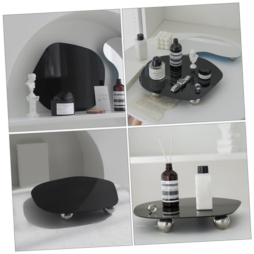 IMIKEYA Photography Background Tray for Aromatherapy Products Black Photo Prop Reflective Display Sturdy Easy to Clean
