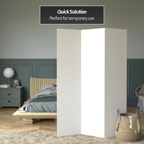 6 ft. Tall White Temporary Cardboard Folding Screen - 3 Panel - size: 6 ft Tall - 3 Panel