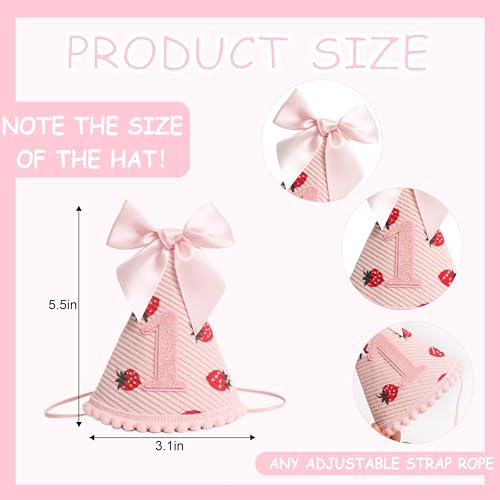KOJIN 1st Birthday Hat for Baby Girl/Boy - First Birthday Decorations, Cake Smash Photo Prop - color: Light Pink