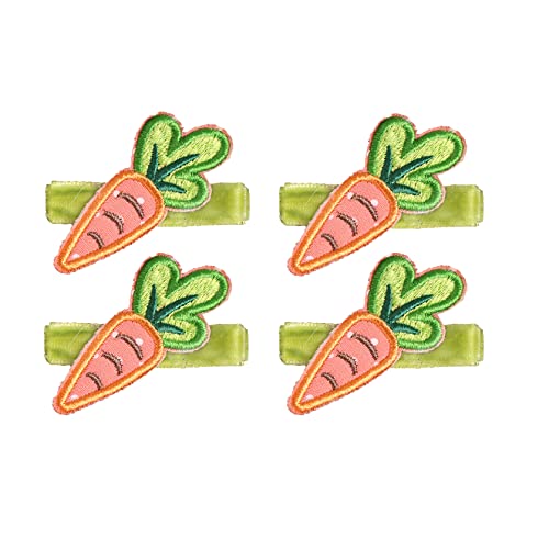 Baby Girls Carrot Hair Clips Pin Easter Bunny HairClips Carrot Hair Barrettes Pin JHE27 (4 Pcs Set) - color: 4 Pcs Set