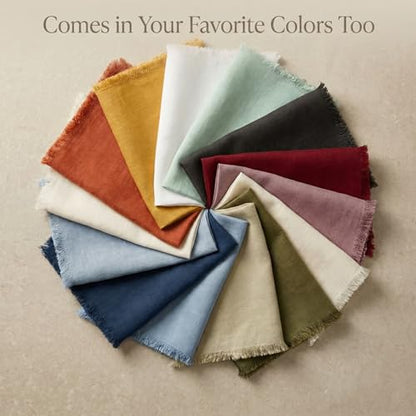 ACCENTHOME Burgundy Cotton Linen Napkin Set of 12 18x18 inch Dinner Napkins - Washable Soft Premium Hotel Quality Reusable Hemmed Edges Napkins Perfect Table Linens for Family Dinners, Weddings - color: 10 - Burgundy, size: 18"x18" - Pack of 12