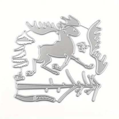 Lapoo Festivals Metal Cutting Die for Scrapbooking - Durable, Cut Stencils for DIY Scrapbook Photo Album Decorative Paper Card, Card Making Supplies, Embossing (Deer and The Tree 4.6 x 4.3 in) - style: Deer and the Tree 4.6 x 4.3 in