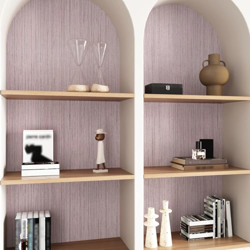 CRE8TIVE Pale Pink Grasscloth Wallpaper Textured Grasscloth Peel and Stick Wallpaper Faux Grass Cloth Contact Paper Self Adhesive Fabric Linen Removable Wall Paper for Girls Bedroom Dressers 12"x80" - color: Pale Pink, size: 12" x 80"