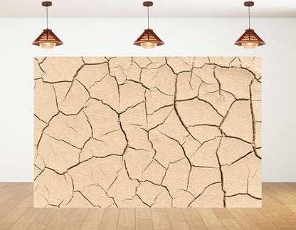 12x8ft Dry Cracked Earth Backdrop Beige Cracked Mud Photography Background for Party Neutral Tone Shoot Wall Decorations Tapestry Photo Booth Props - size: 12x8ft