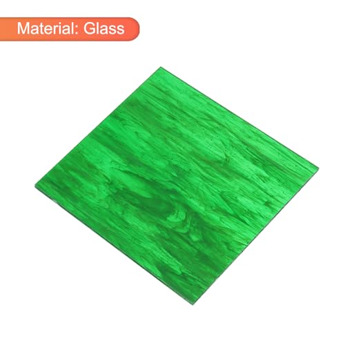 MECCANIXITY Stained Glass Sheet Mosaic Tile 3.9 Inch x 3.9 Inch Deep Green Stained Glass Sheets for Crafts DIY, Art Project - color: Deep Green