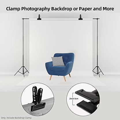 Backdrop Clips 8 Pack Heavy Duty Spring Clamps Muslin Photography Background Clips with Protective Rubber Large Backdrop Clamps for Backdrop Stand, Photo Studio
