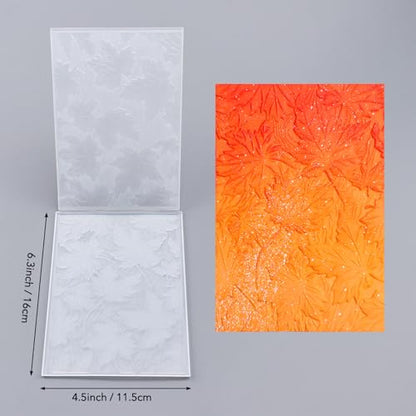 Briartw 3D Embossing Folder for Card Making Adding Textured Detail to Paper Crafting 6.3x4.5inch Clear Texture Plate Perfect for Heavyweight Cardstock (≥250gsm/92lb),Maple Leaf Texture Template - color: Maple Leaf
